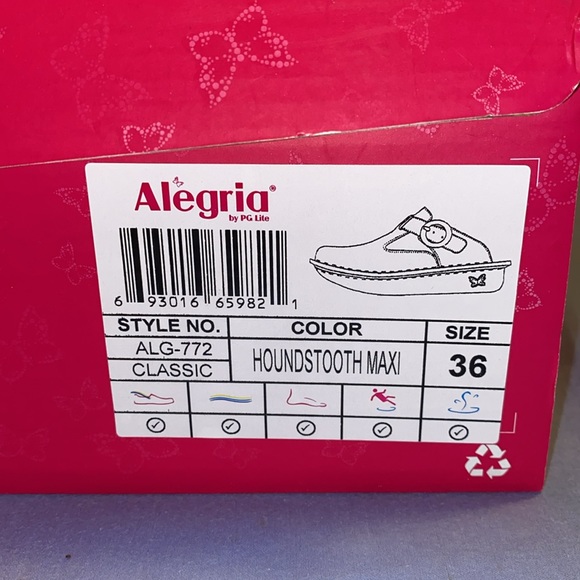 ALEGRIA Classis Clog in Black Houndstooth Maxi sz 36 EUC - Picture 2 of 8